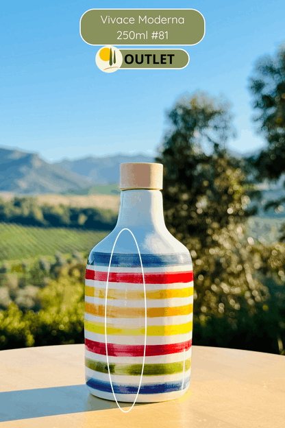 OUTLET B-STOCK Dispenser per olio in bottiglia di ceramica colorata "Vivace" per olio d'oliva fatto a mano in Italia