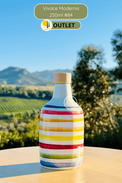 OUTLET B-STOCK Dispenser per olio in bottiglia di ceramica colorata "Vivace" per olio d'oliva fatto a mano in Italia