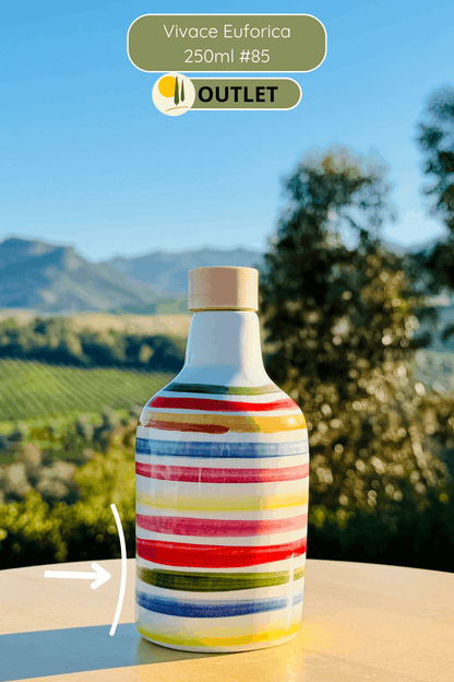OUTLET B-STOCK Dispenser per olio in bottiglia di ceramica colorata "Vivace" per olio d'oliva fatto a mano in Italia