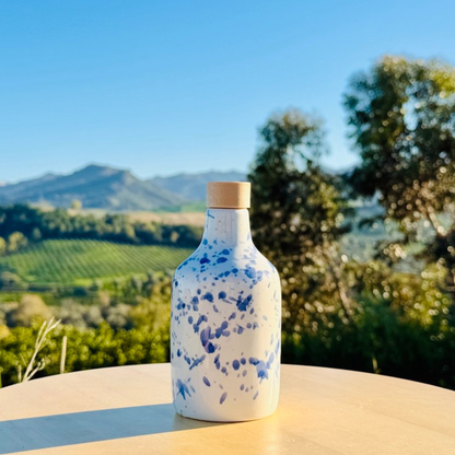Ceramic bottle oil dispenser oil bottle "Schizzata" 250 ml for olive oil handmade in Italy