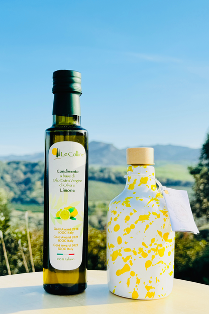 Set lemon oil 250ml with ceramic bottle - oil bottle oil dispenser with pourer 