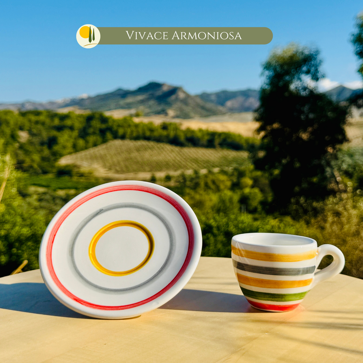 Bunte Espresso Tassen handgemacht in Italien "Vivace"