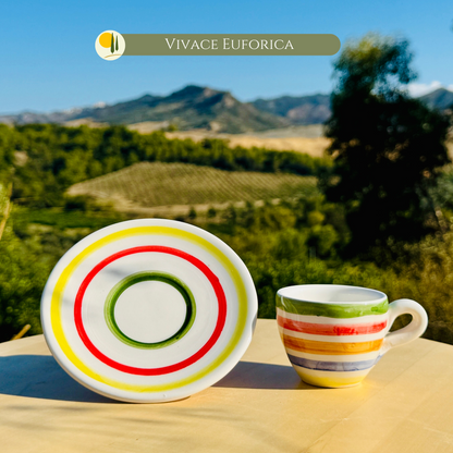 Bunte Espresso Tassen handgemacht in Italien "Vivace"
