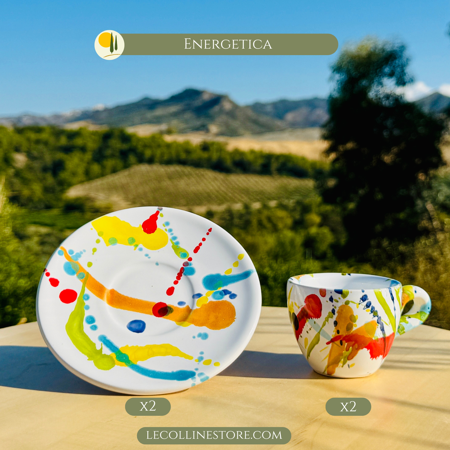 Bunte Espresso Tassen handgemacht in Italien