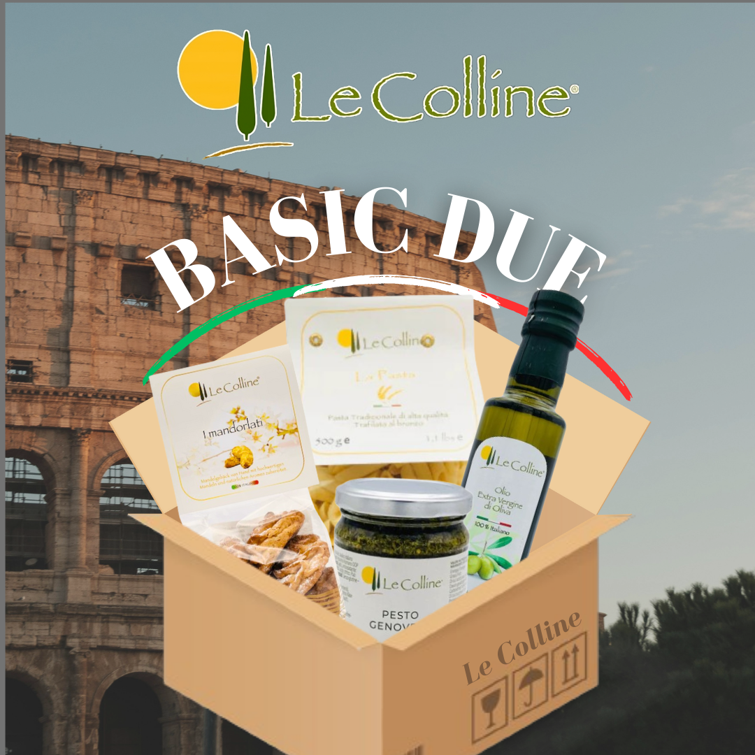 Le Colline Bundle mit Mandelgebäck, Olivenöl, Pasta und Pesto aus Italien Kaufen