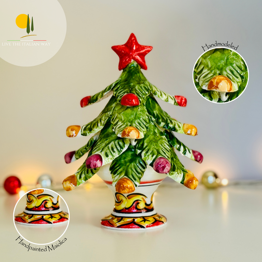Weihnachtsbaum aus Keramik handgemacht und handbemalt Versand ab 17.09