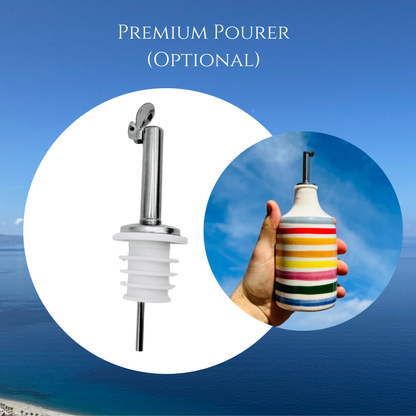 OUTLET Elegante Keramikflasche Ölspender für Olivenöl 500ml handgemacht in Italien