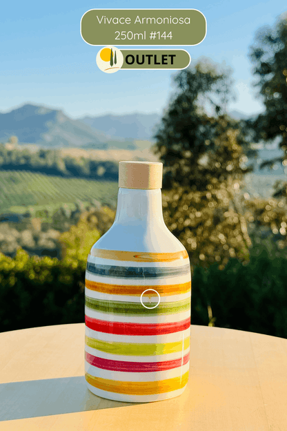 OUTLET B-STOCK Dispenser per olio in bottiglia di ceramica colorata "Vivace" per olio d'oliva fatto a mano in Italia