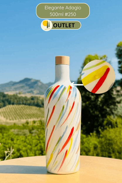 OUTLET - Elegante Keramikflasche Ölspender für Olivenöl handgemacht in Italien