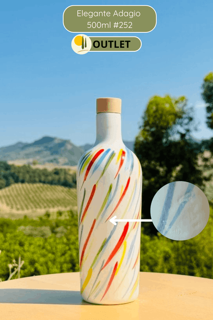 OUTLET - Elegante Keramikflasche Ölspender für Olivenöl handgemacht in Italien
