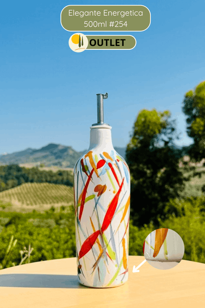 OUTLET - Elegante Keramikflasche Ölspender für Olivenöl handgemacht in Italien