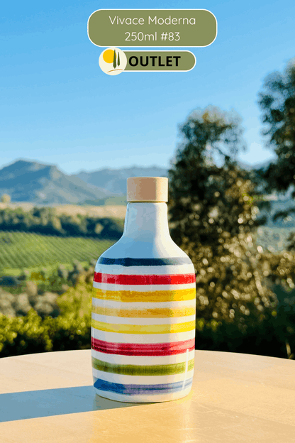 OUTLET B-STOCK Dispenser per olio in bottiglia di ceramica colorata "Vivace" per olio d'oliva fatto a mano in Italia