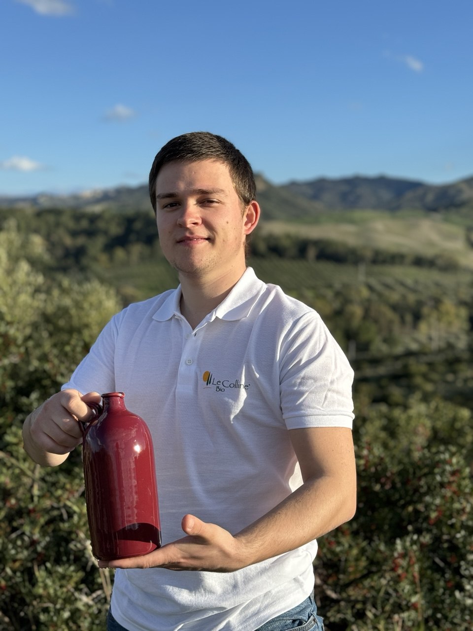 Keramikflasche "Pura" für Olivenöl handgemacht in Italien