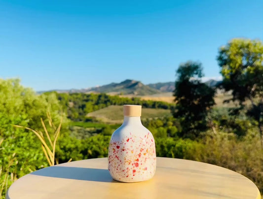 OUTLET Bunte Keramikflasche Ölspender für Olivenöl handgemacht in Italien 200ml
