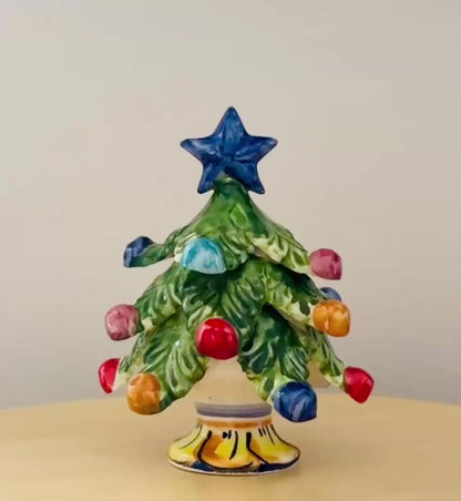 Weihnachtsbaum aus Keramik handgemacht und handbemalt Versand ab 17.09