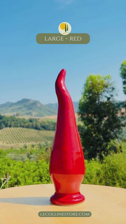 Peperoncino Portafortuna in Ceramica Corno Calabrese Fatto a Mano