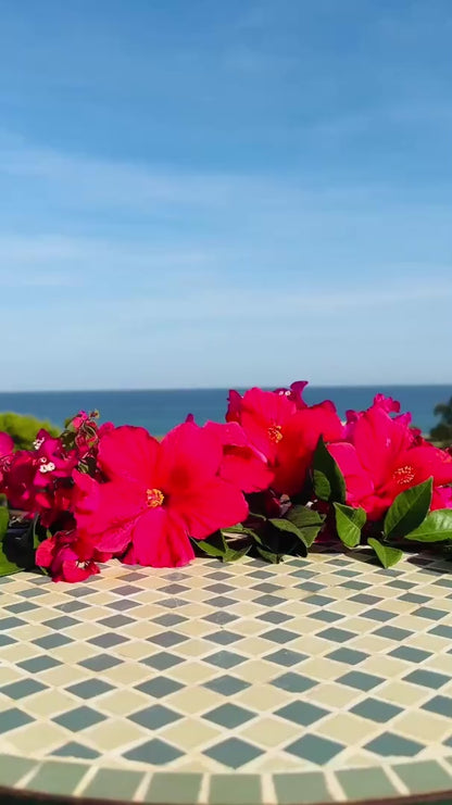 Bunte Keramikflasche Ölspender für Olivenöl handgemacht in Italien