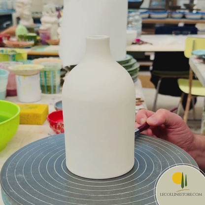 Colorful ceramic bottle oil dispenser for olive oil handmade in Italy