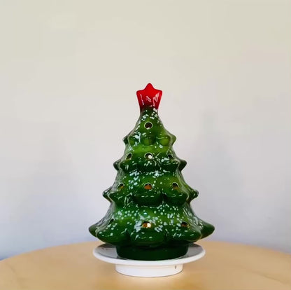 Weihnachtlicher Teelichthalter Weihnachtsdeko aus Keramik handgemacht