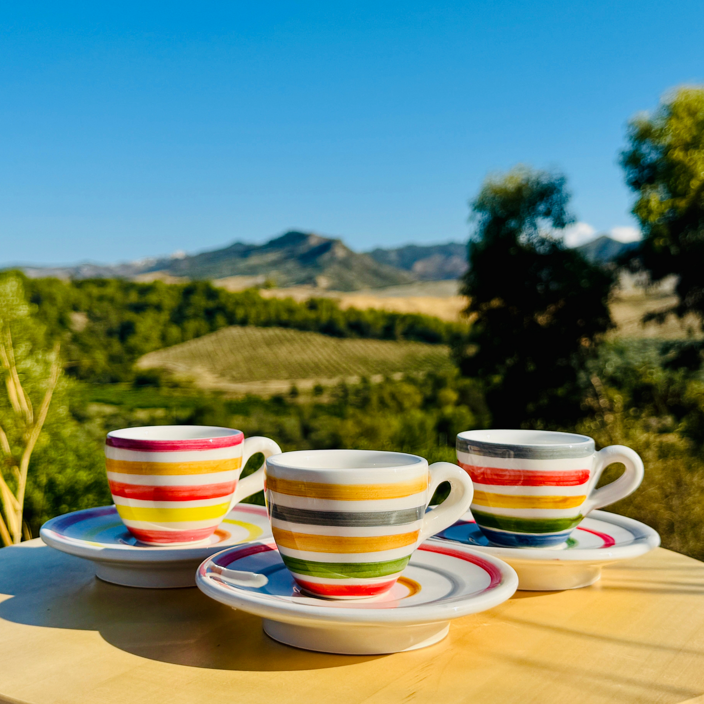 Bunte Espresso Tassen handgemacht in Italien "Vivace"