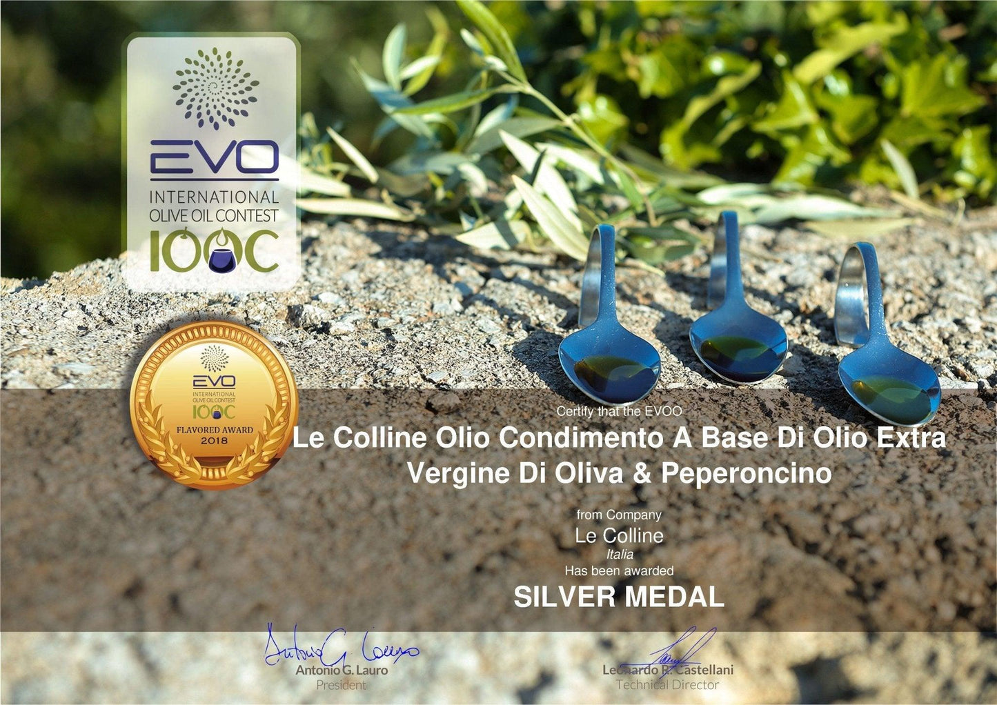 Silber Auszeichnung - Dressing aus Nativem Olivenöl Extra & Chili Le Colline